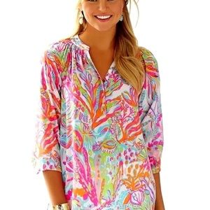 NWT LILLY PULITZER ELSA TOP SCUBA TO CUBA WHITE GRAIL RARE FIND